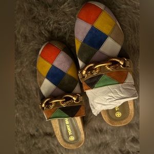 Tory Burch suede clogs